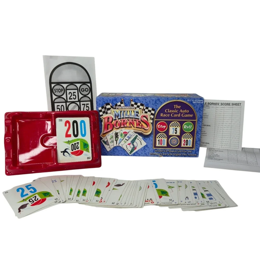 Mille Bornes Card Game Collector's‎ Edition Winning Moves 2003 Complete Family